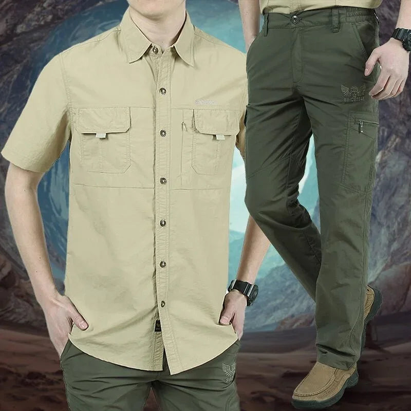 Outdoor Hiking & Fishing Shirt + Broek – Sneldrogend & Ademend