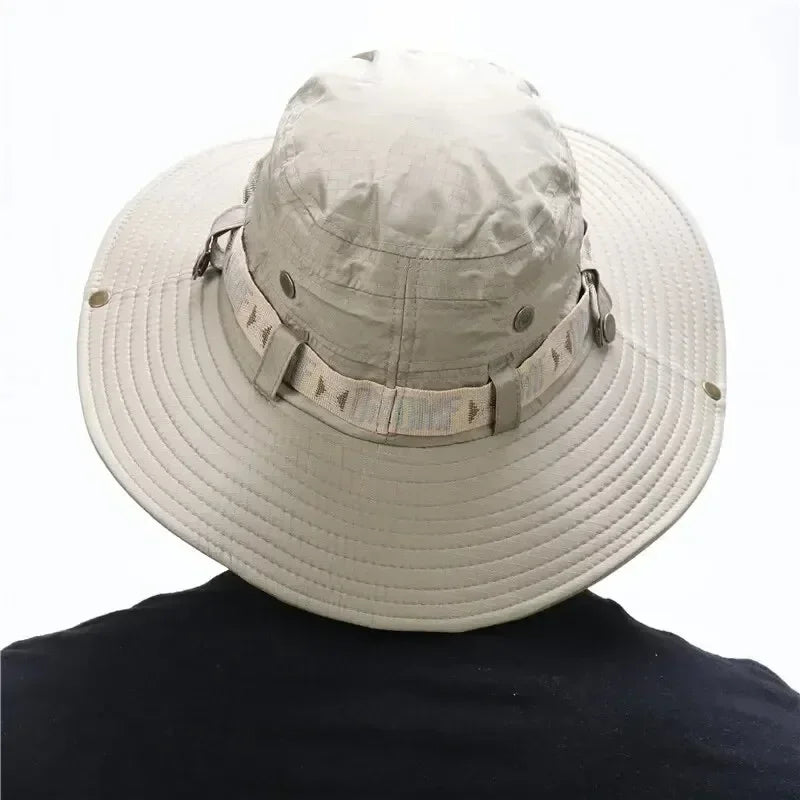 Zomer Bucket Hat voor Heren – UV-beschermende Outdoor Hoed met Brede Rand voor Hiking, Vissen & Strand