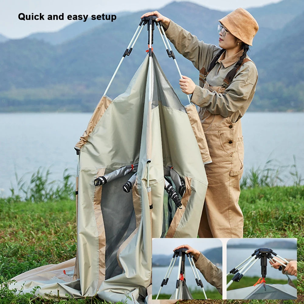 Automatische Camping Tent – Snel Opzetbare Waterdichte Tent voor 3-4 Personen (Outdoor, Hiking, Vissen, Kamperen)