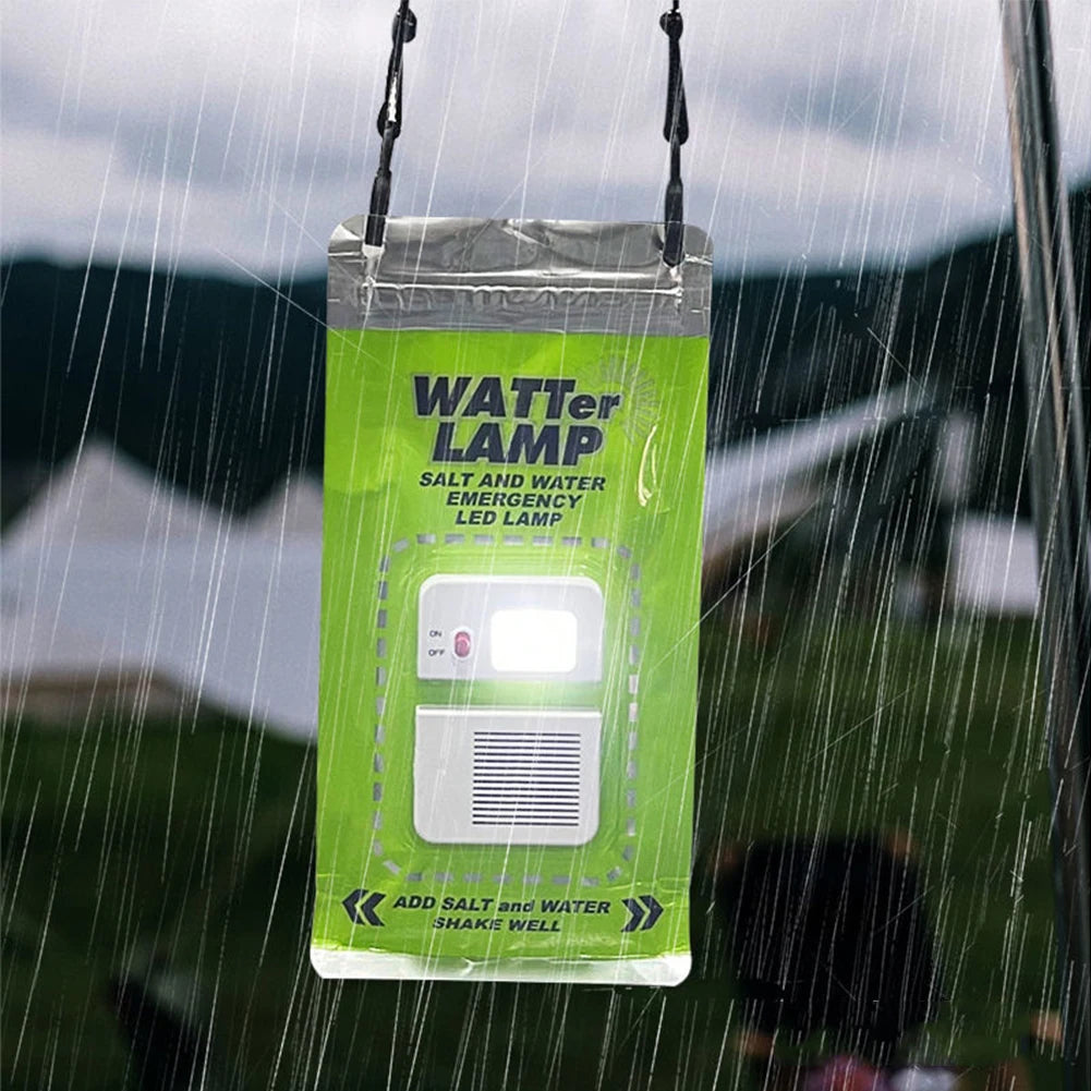 Salzwasser-Notfalllampe – Tragbares, wiederverwendbares LED-Campinglicht für Outdoor, Angeln und Picknicks