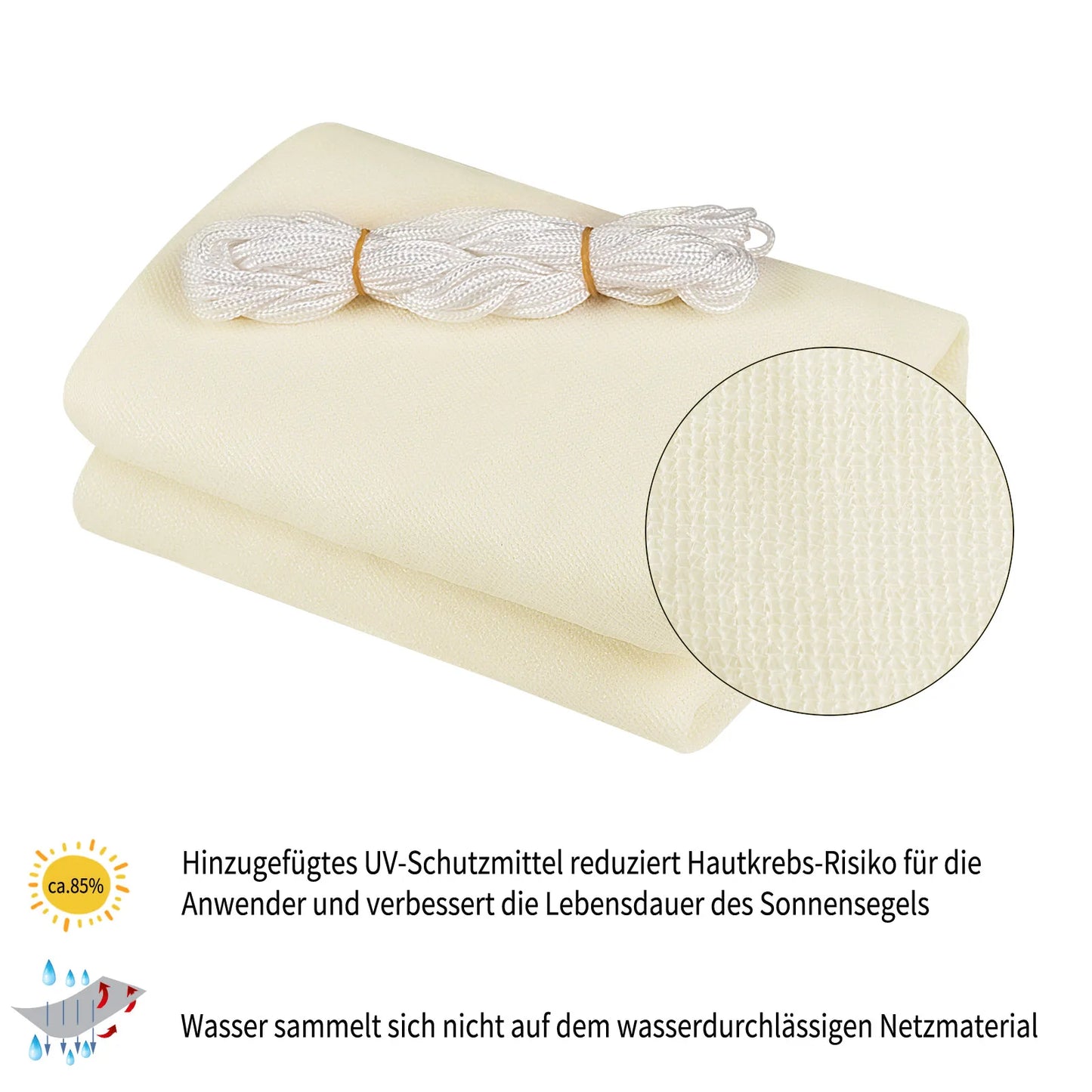 Driehoekig Schaduwdoek – UV- en Windbescherming voor Tuin, Terras & Camping
