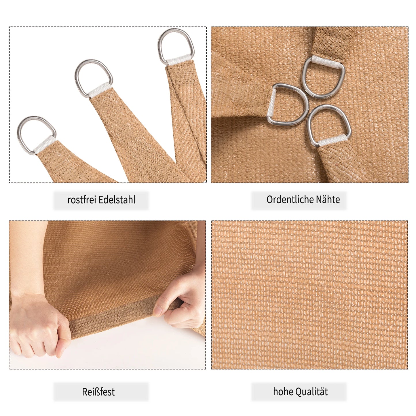 Driehoekig Schaduwdoek – UV- en Windbescherming voor Tuin, Terras & Camping