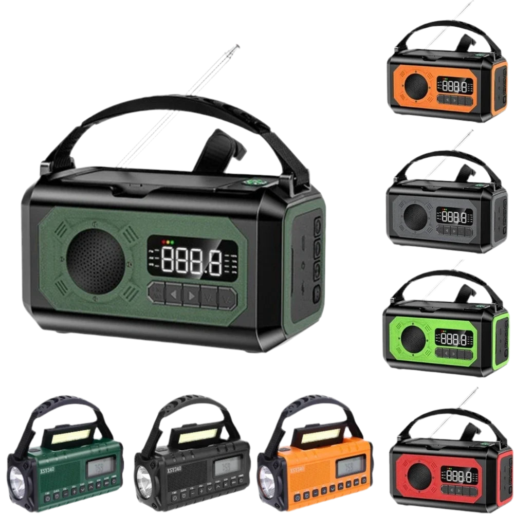 12000mAh AM/FM/NOAA Weerradio | Draagbare Zonne- & Handcrank Noodradio met Leeslamp voor Outdoor Camping