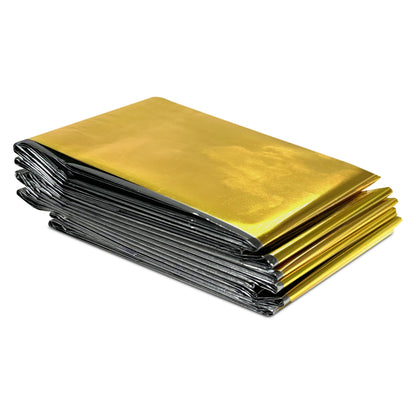 Muntrade Nood Thermo Deken | Gouden en Zilver Aluminized Isothermische Deken voor Survival en Eerste Hulp