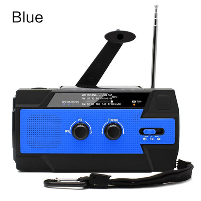 Multifunctionele Weer- en Noodradio – Handcrank, Solar, USB Opladen, Powerbank, LED Zaklamp