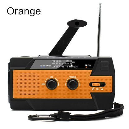 Multifunctionele Weer- en Noodradio – Handcrank, Solar, USB Opladen, Powerbank, LED Zaklamp