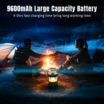 Ortizan Outdoor Bluetooth Speaker & Camping Lantaarn | IPX7 Waterdicht | LED Verlichting | 30W Draadloze Speaker