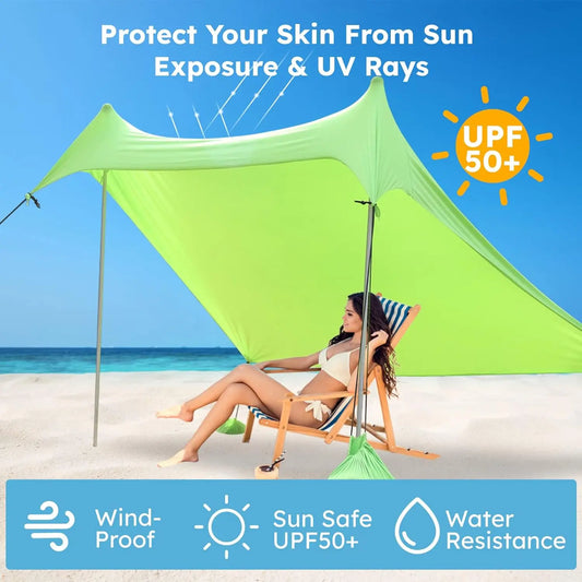 Draagbare Strandtent – UPF50+ Zonnescherm & Windbestendig