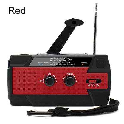 Multifunctionele Weer- en Noodradio – Handcrank, Solar, USB Opladen, Powerbank, LED Zaklamp