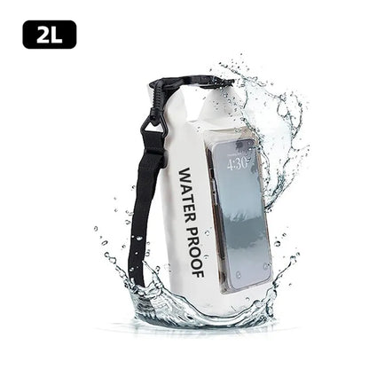 2L Droogzak met Touchscreen – Waterdichte Tas voor Trekking, Raften, Surfen & Kajak – Outdoor Sporttassen Campinguitrusting