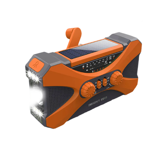 Multifunctionele 10000mAh Zonne- en Crank Radio – AM/FM/NOAA Weeralarm, Oplaadbare Telefoon, LED Zaklamp, SOS Alarm & Dual Stereo Speakers