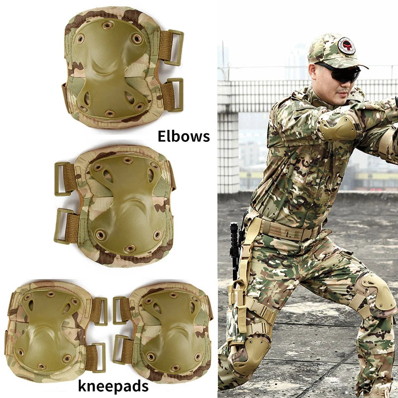 Taktische Knie- und Ellbogenschützer – militärische Airsoft-Sicherheitsausrüstung, Outdoor-Jagd-Knieschützer