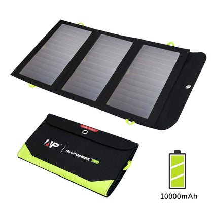21W Opvouwbare Solar Oplader met 2 USB-Poorten – Draagbaar Zonnepaneel voor iPhone, iPad, GoPro, Huawei & Outdoor Camping