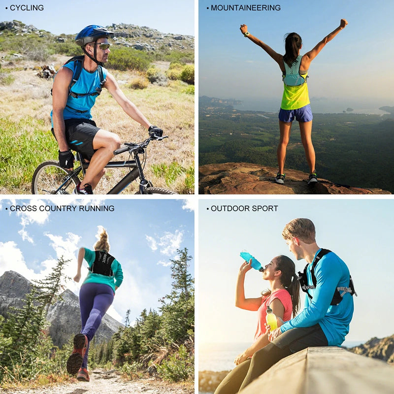 5L Ultraleichter Trinkrucksack – Atmungsaktive Joggingweste für Trailrunning, Marathon und Radfahren mit 500ML Wasserflasche