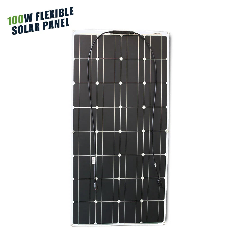 12V Flexibel Monokristallijn Zonnepaneel – 100W tot 600W Waterdicht Solar Panel voor RV & Boot