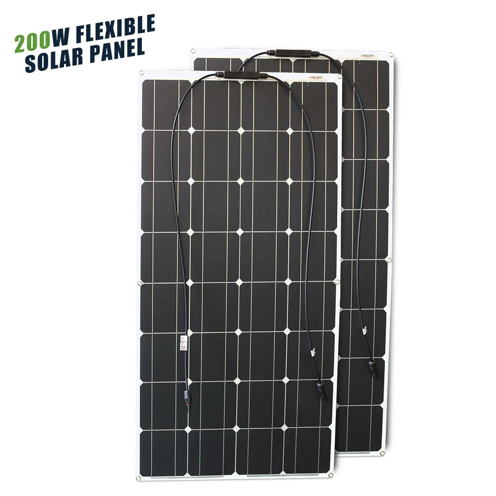 12V Flexibel Monokristallijn Zonnepaneel – 100W tot 600W Waterdicht Solar Panel voor RV & Boot