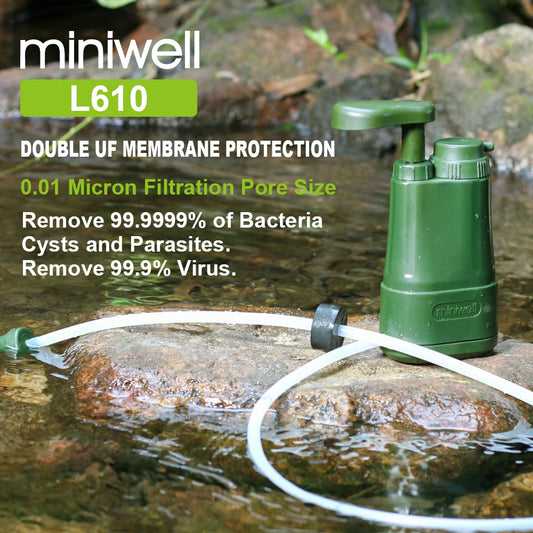 Draagbaar Waterfilter voor Camping, Hiking & Noodgevallen – 3-laags Filtratiesysteem