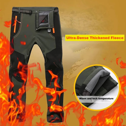 Warme Fleece Outdoor Winterbroek Heren – Waterdichte Softshell Wandelbroek voor Hiking, Ski & Kamperen