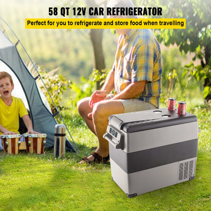 Draagbare Auto Koelkast – Mini Compressor Koeler 20L tot 55L, 12/24V DC & 110-240V AC, Voor Camping en Reis