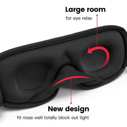 3D Slaapmasker - Blokkeer Licht, Zachte Gevoerde Oogmasker voor Slaap, Reis, en Ontspanning