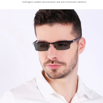 Titanium Fotochromische Progressieve Leesbril voor Mannen en Vrouwen – Hyperopie & Presbyopie, Outdoor Sport Bril, Rechthoekig
