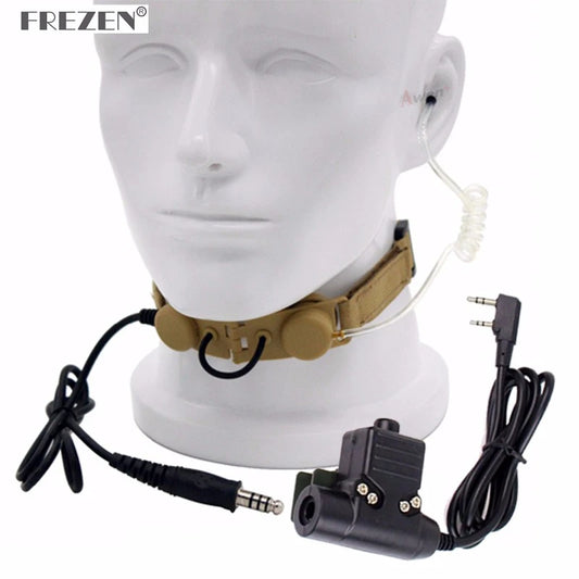 Z Tactical Z003 Kehlkopfmikrofon – Luftschlauch-Headset mit U94 PTT für Baofeng UV-5R, UV-82, TYT TH-UV8000D, Retevis H777 und mehr