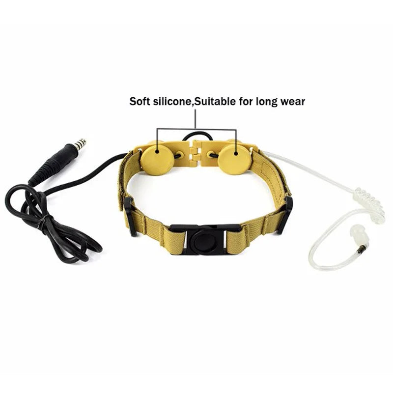 Z Tactical Z003 Throat Mic - Air Tube Headset met U94 PTT voor Baofeng UV-5R, UV-82, TYT TH-UV8000D, Retevis H777 en Meer