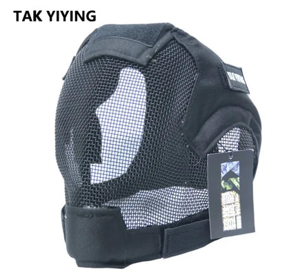TAK YIYING Airsoft Full Face Mask – Stalen Mesh Beschermmasker voor Paintball & Jacht
