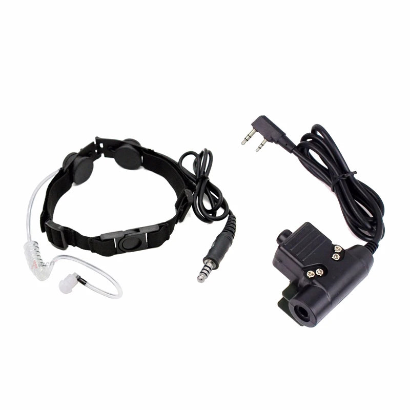 Z Tactical Z003 Throat Mic - Air Tube Headset met U94 PTT voor Baofeng UV-5R, UV-82, TYT TH-UV8000D, Retevis H777 en Meer