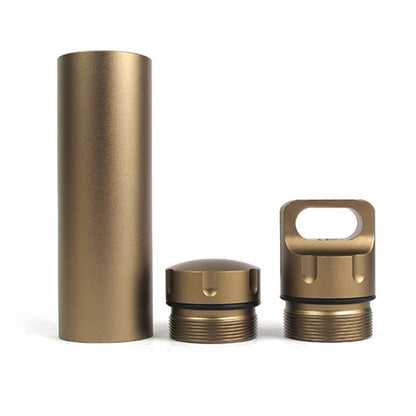 Portable Waterproof Capsule - Aluminum Outdoor Survival Pill Box, Multifunctional Container, Lockable Storage Tank
