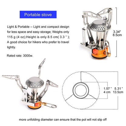 Widesea Camping Gas Stove - Foldable Titanium Gas Stove for Outdoor, Picnic and Survival