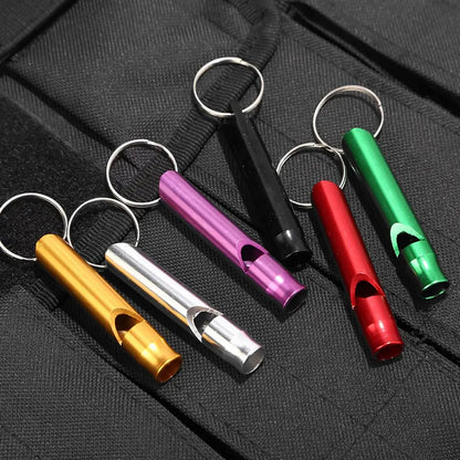 Outdoor Multifunctionele Aluminium Fluit met Sleutelhanger, Mini SOS Fluit voor Survival, Noodhulp en Avonturen