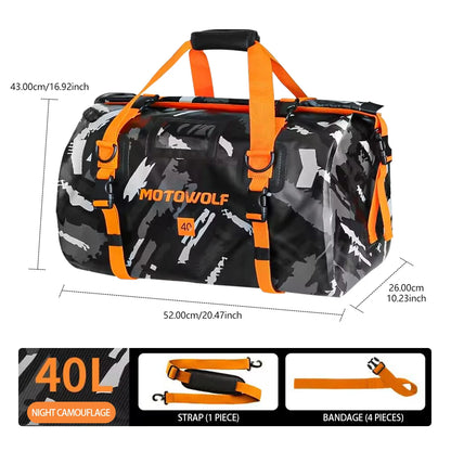 Motorcycle Dry Bag 40L/66L - Waterdichte Reflecterende Duffle Bag voor Reizen, Kamperen, Skiën, Fietsen, en Outdoor Avonturen