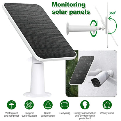 4-W-Solarpanel für Eufy Eufycam – 2/2 Pro/2C/2C Pro/E, mit 9,8 Fuß langem Kabel und 360°-Halterung