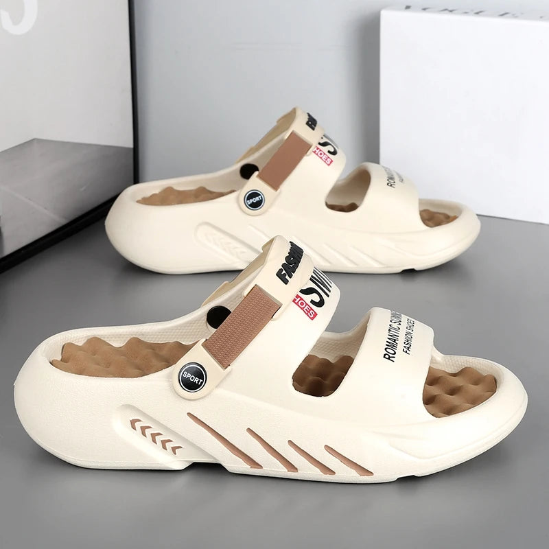 Zomer Heren Massage Slippers – Comfortabele Outdoor en Indoor Sandalen, Lichtgewicht Slip-On in Grote Maten 47-48