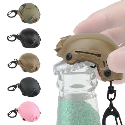 Taktischer Mini-Helm-Schlüsselanhänger – multifunktionaler Flaschenöffner, Outdoor-Gadget, stilvolles Sammlerstück