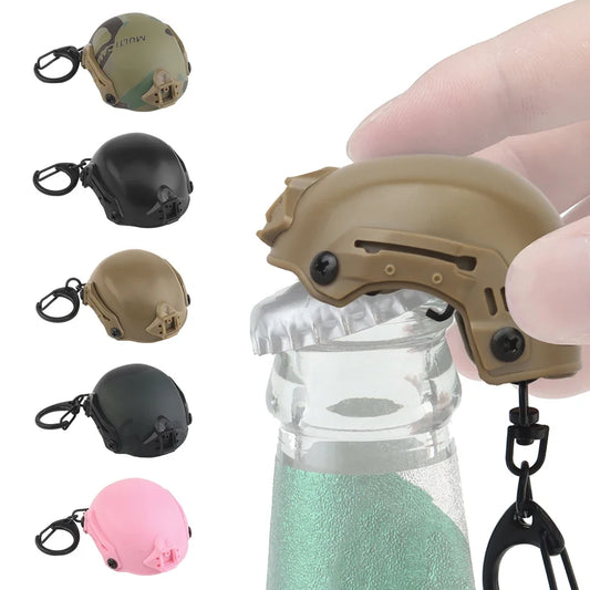 Taktischer Mini-Helm-Schlüsselanhänger – multifunktionaler Flaschenöffner, Outdoor-Gadget, stilvolles Sammlerstück