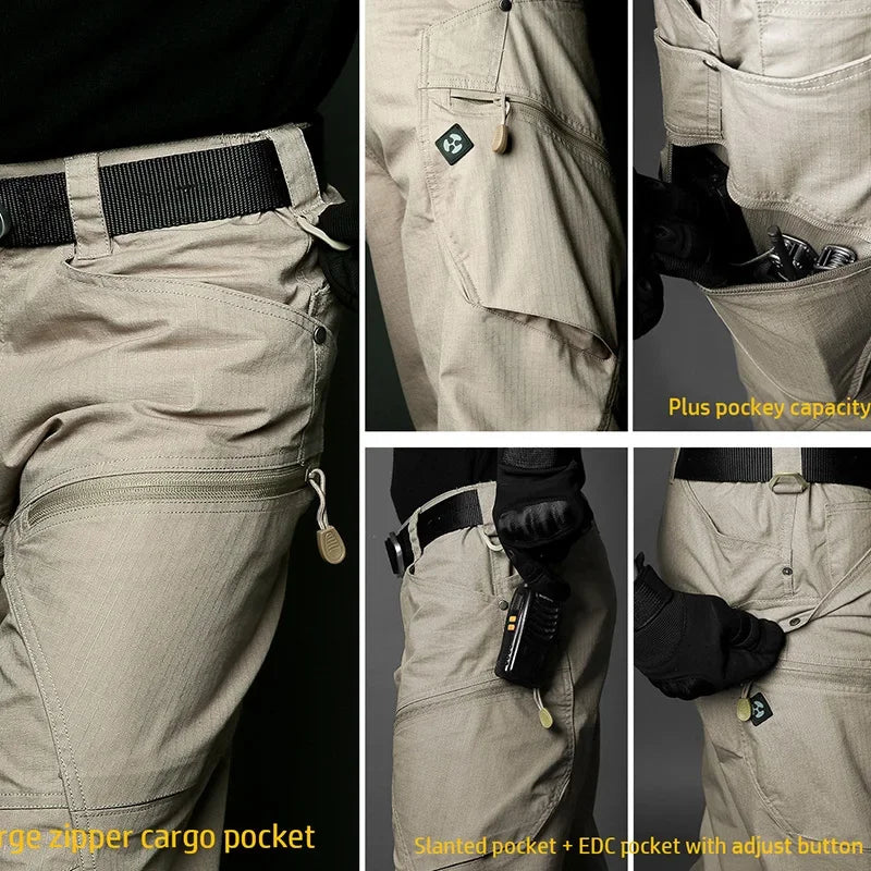 Heren Stretch Hiking Broek – Waterafstotende Ripstop Cargo Broek met Multi-Zakken, Lichtgewicht en Tactisch