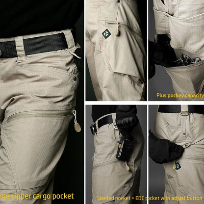 Heren Stretch Hiking Broek – Waterafstotende Ripstop Cargo Broek met Multi-Zakken, Lichtgewicht en Tactisch