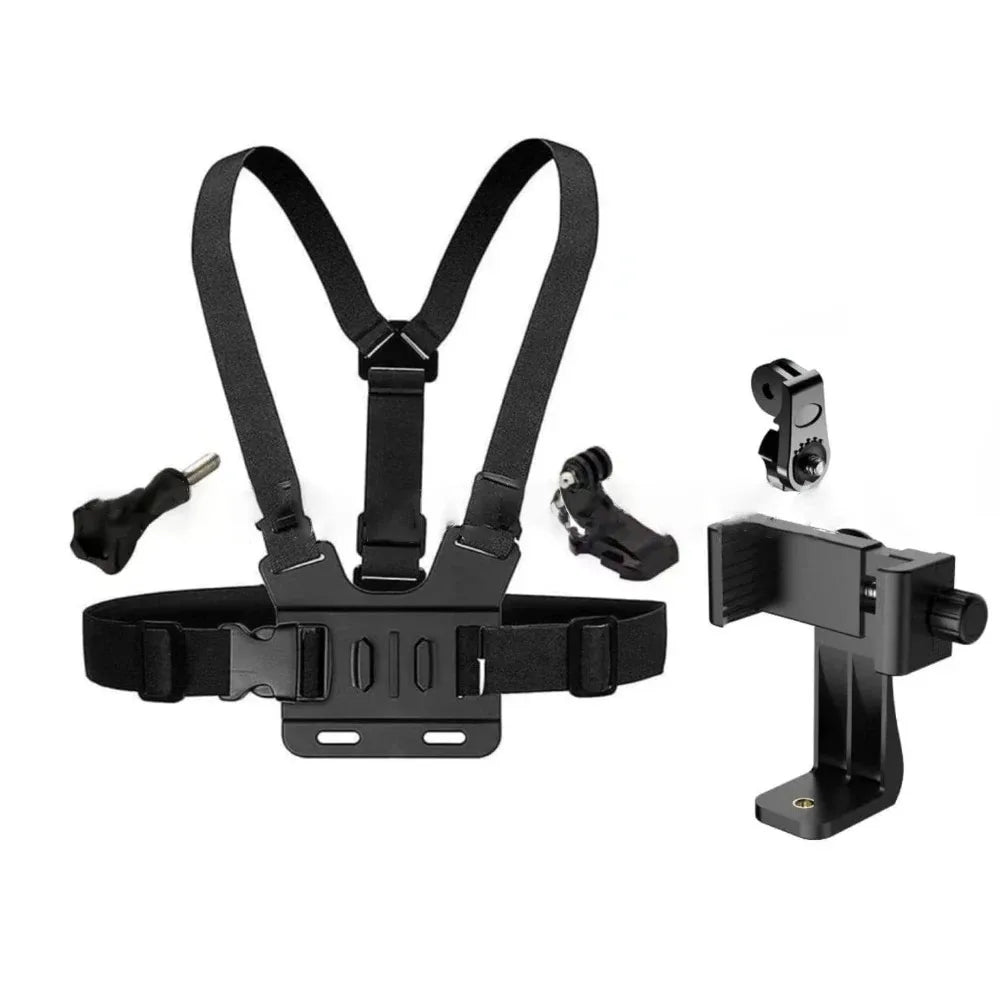 Verstelbare Telefoon Clip Houder met Borstband | Sportcamera en Mobiele Telefoon Bevestiging voor Outdoor Opnames