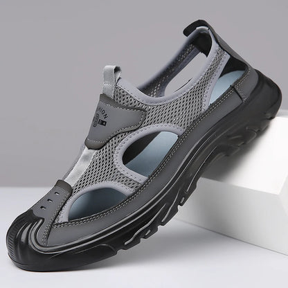 Zomerse Ademend Heren Baotou Sandalen – Lichtgewicht Gladiator Sandalen met Mesh, Anti-slip & Casual Strand Schoenen