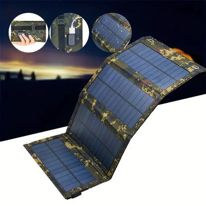 Draagbare USB Vouwbare Zonnepaneel - Vouwbare Zonnepanelen voor Reizen, Opladen van Mobiele Telefoon, Zaklamp en Ventilator