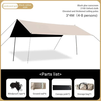 Camping Tarp – Zonnescherm & Regenbescherming voor 2-12 Personen