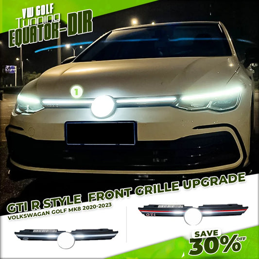 VW Golf MK8 GTI R Style Body Kit – Frontgrill-Upgrade mit LED-Lichtleiste