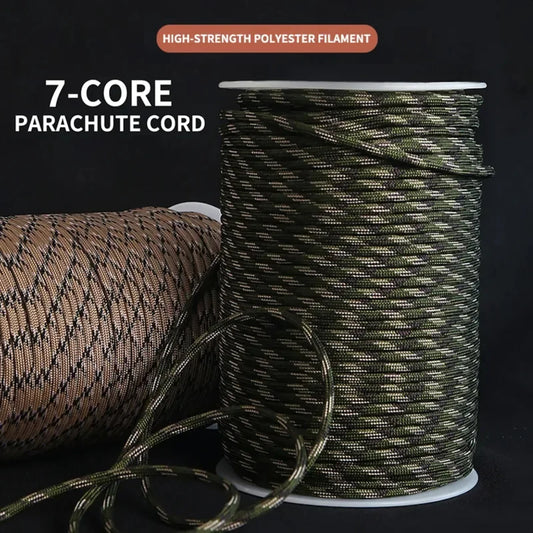 7-adriges 550-Paracord-Seil – 4 mm Durchmesser – Fallschirmseil – Outdoor-Camping- und Survival-Zubehör – 5/16/31 Meter – Zelt- und Wanderausrüstung