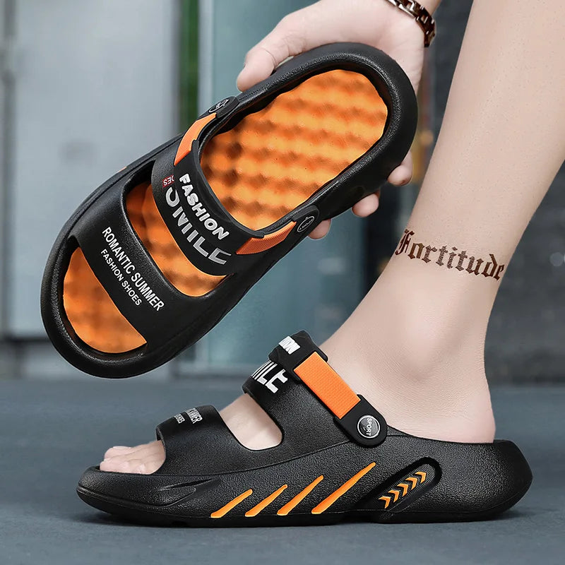 Zomer Heren Massage Slippers – Comfortabele Outdoor en Indoor Sandalen, Lichtgewicht Slip-On in Grote Maten 47-48