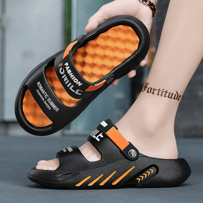 Zomer Heren Massage Slippers – Comfortabele Outdoor en Indoor Sandalen, Lichtgewicht Slip-On in Grote Maten 47-48