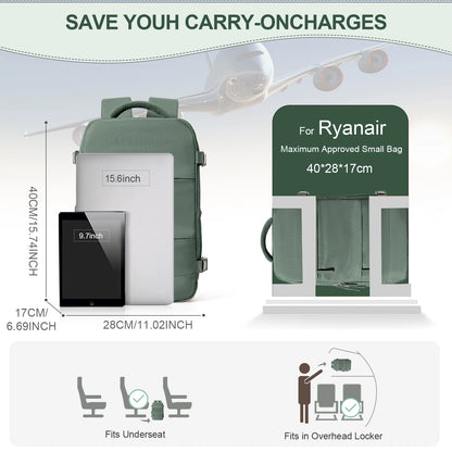 Ryanair Cabin Backpack 40x20x25 - Compacte Handbagage Reistas voor Heren en Dames