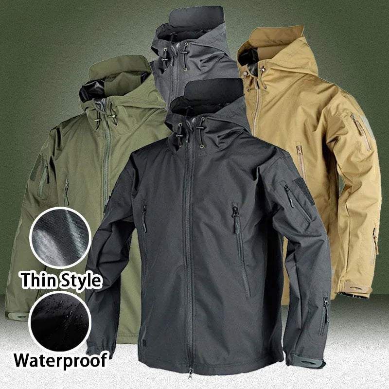 Tactische Windbreaker Jas Heren – Waterdichte, Sneldrogende en Winddichte Camouflage Jas voor Jacht, Camping & Hiking