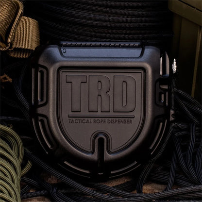Tactical Rope Dispenser with Cutting Blade - Paracord Storage Box for Outdoor Survival and Emergency Situations